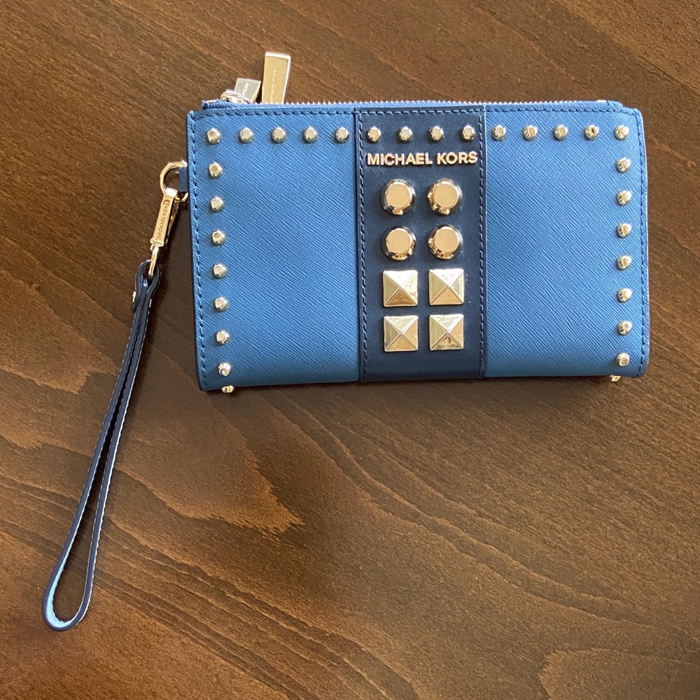 Michael Kors Adele Studded Tri-Color Saffiano Leather Smartphone Wallet